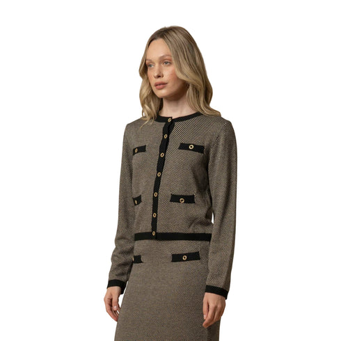 Kocca Cardigan Cardigan Donna rigato dettagli in lurex S A25 - KOCCAERACLIDE - F0012 - S - Francavilla Moda